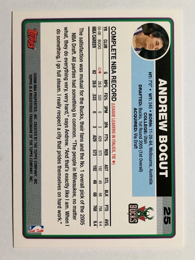 2006-07 Topps #25 Andrew Bogut