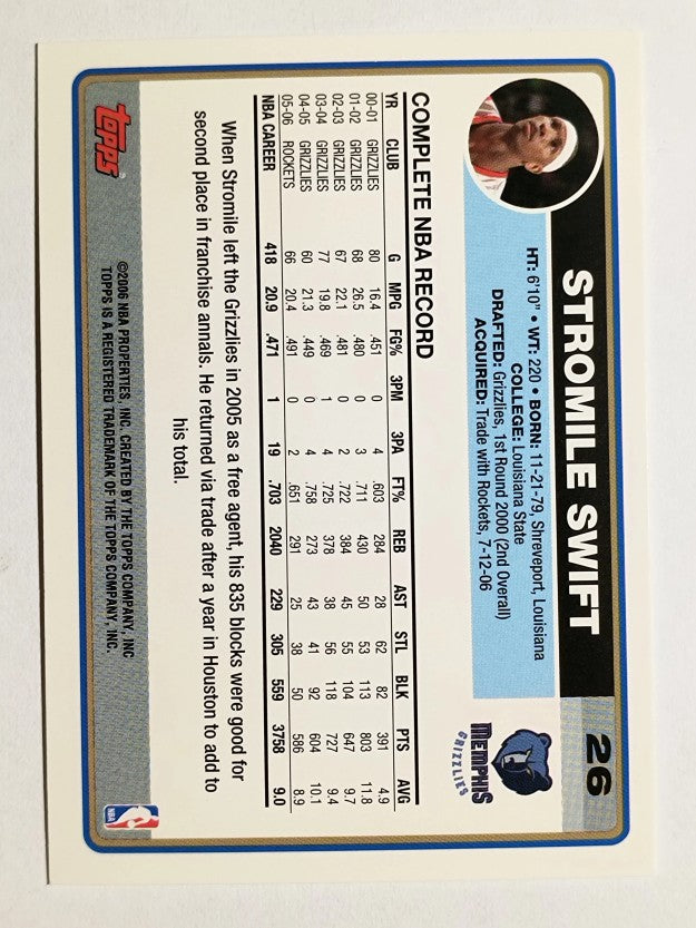 2006-07 Topps #26 Stromile Swift