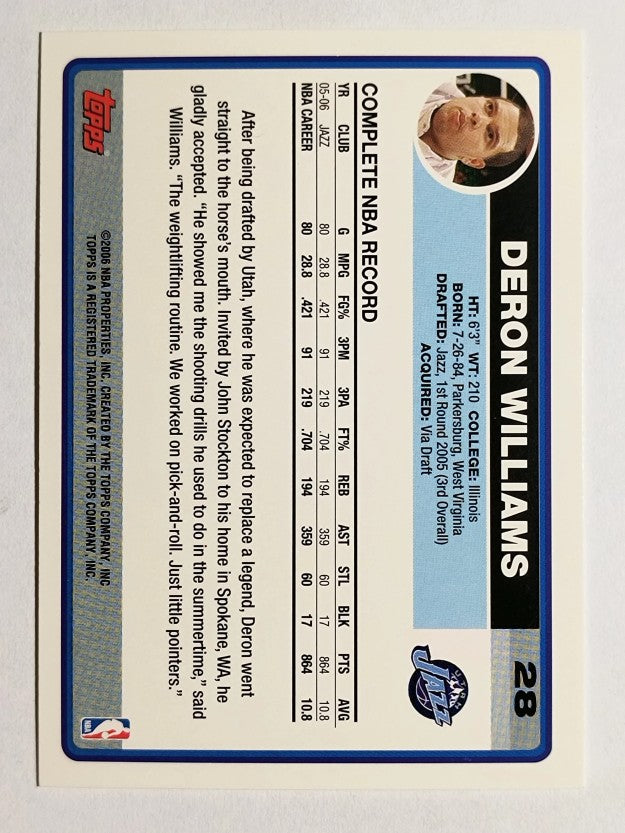 2006-07 Topps #28 Deron Williams