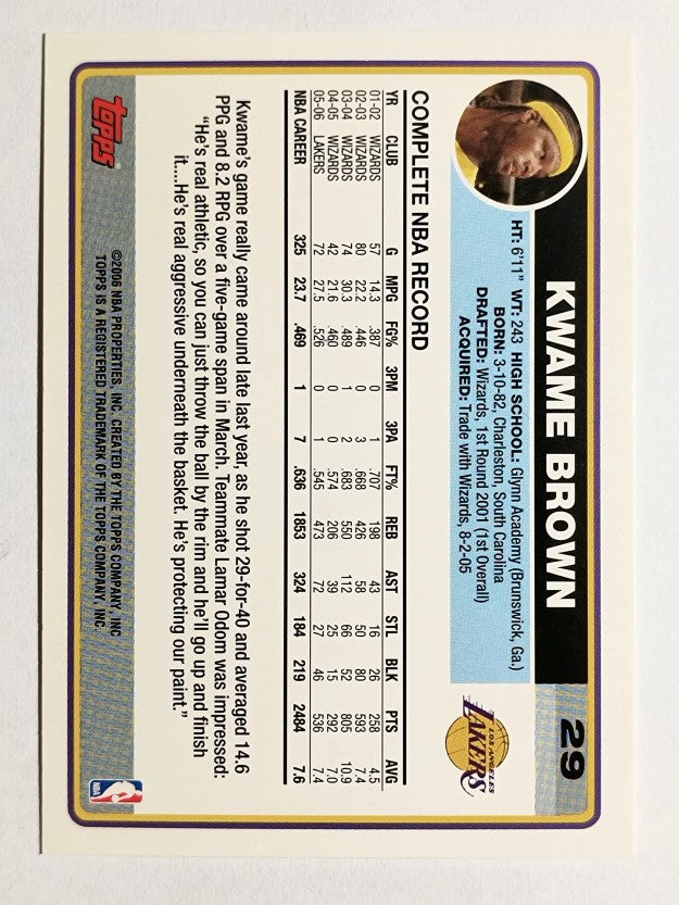 2006-07 Topps #29 Kwame Brown