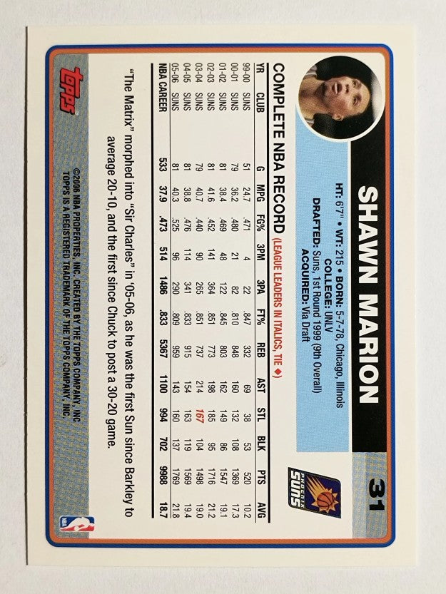2006-07 Topps #31 Shawn Marion