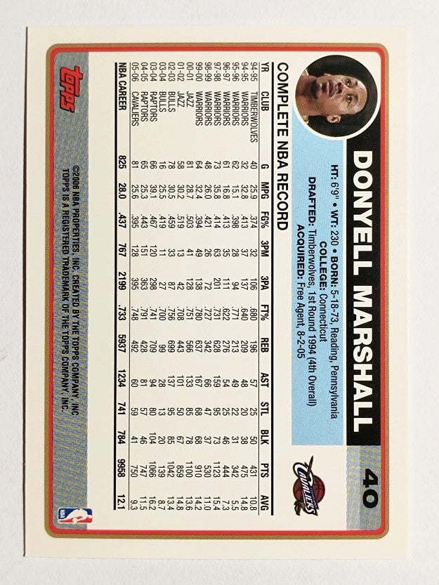 2006-07 Topps #40 Donyell Marshall