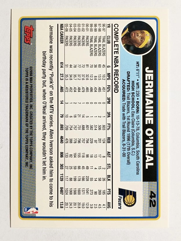 2006-07 Topps #42 Jermaine O'Neal