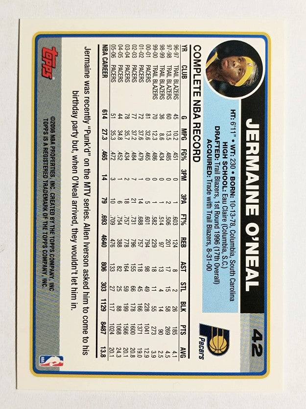 2006-07 Topps #42 Jermaine O'Neal