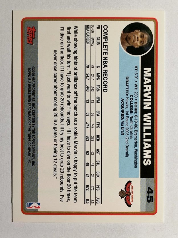 2006-07 Topps #45 Marvin Williams