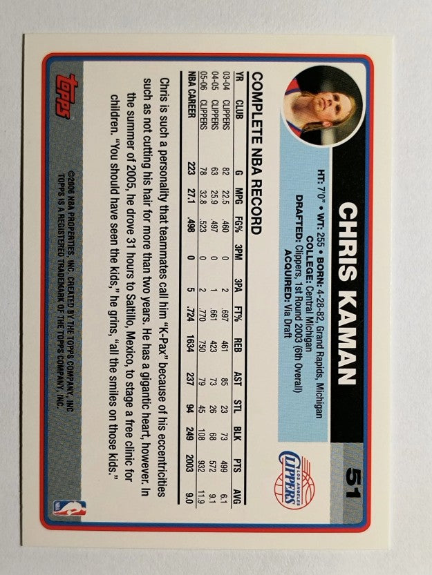 2006-07 Topps #51 Chris Kaman