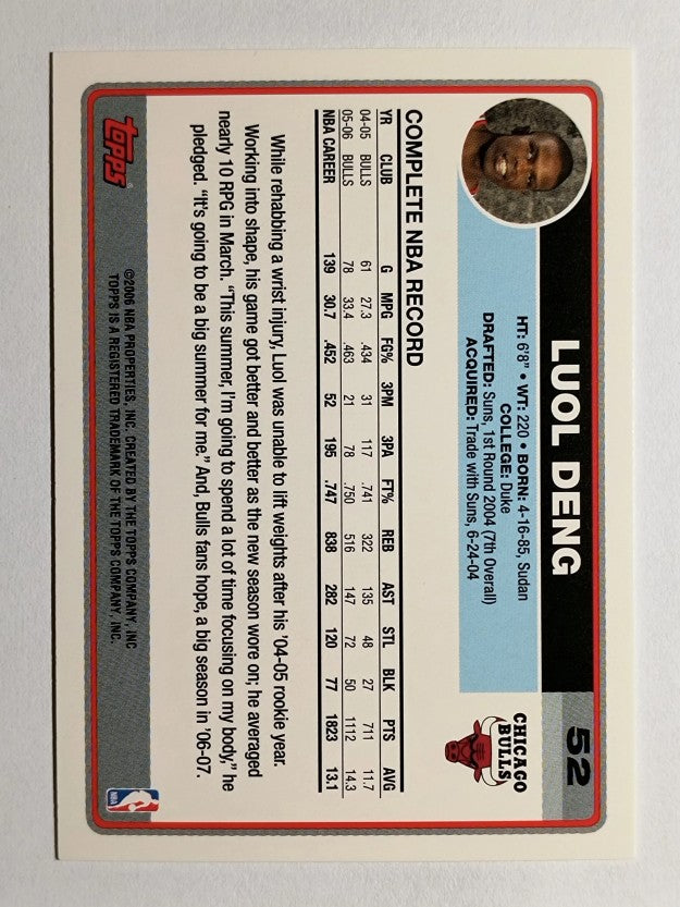 2006-07 Topps #52 Luol Deng