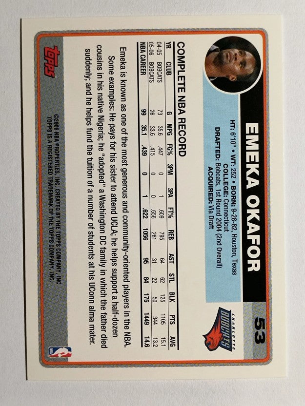 2006-07 Topps #53 Emeka Okafor