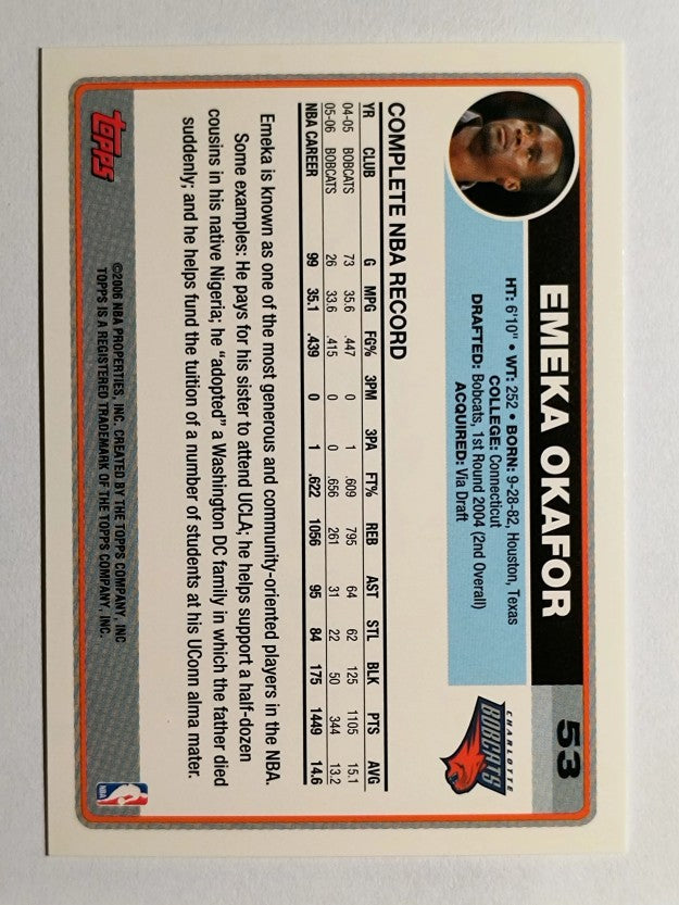 2006-07 Topps #53 Emeka Okafor