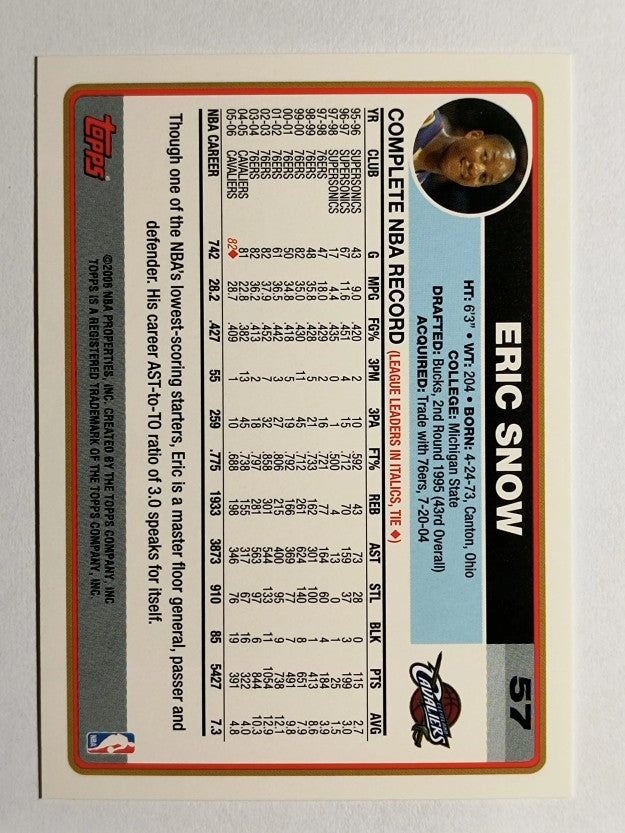2006-07 Topps #57 Eric Snow