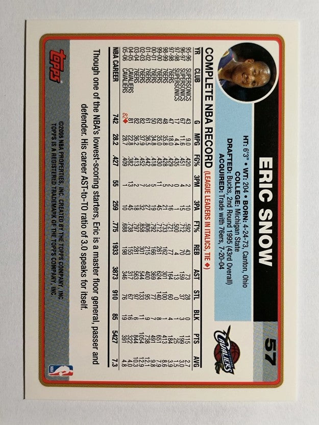 2006-07 Topps #57 Eric Snow