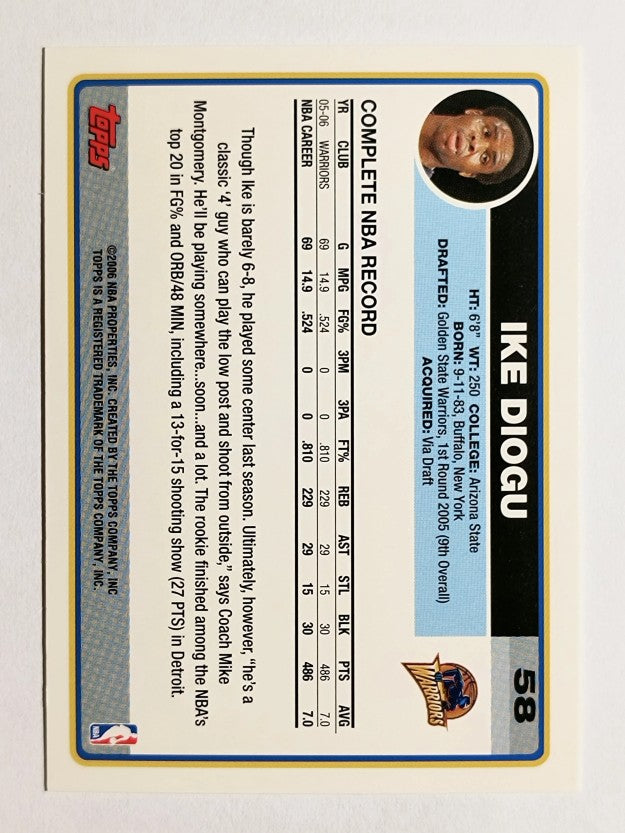 2006-07 Topps #58 Ike Diogu