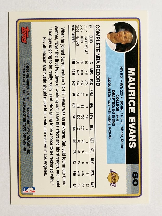 2006-07 Topps #60 Maurice Evans