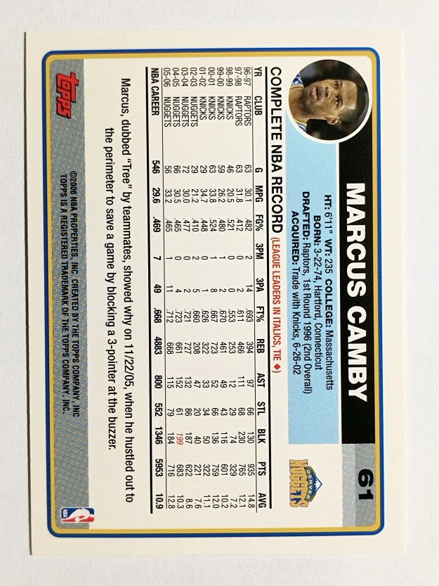 2006-07 Topps #61 Marcus Camby