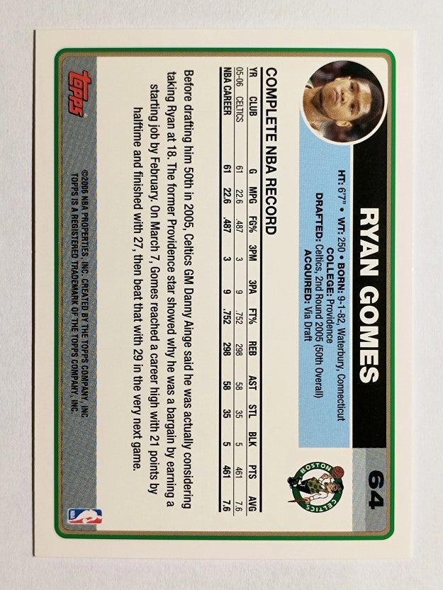2006-07 Topps #64 Ryan Gomes