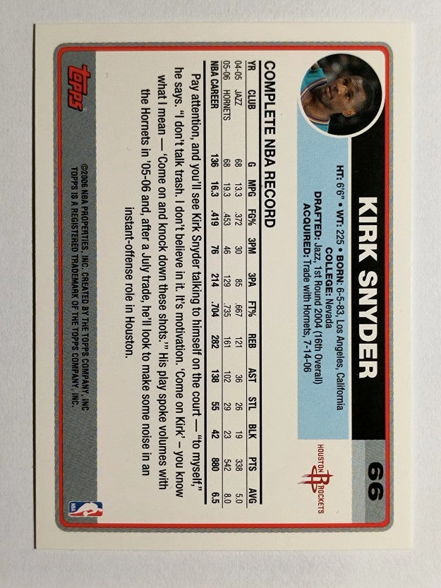 2006-07 Topps #66 Kirk Snyder