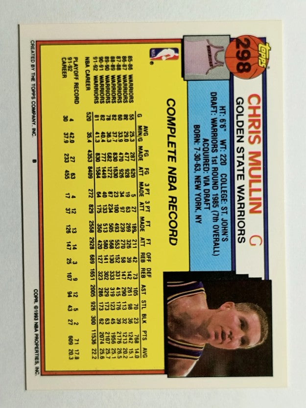 1992-93 Topps #298 Chris Mullin