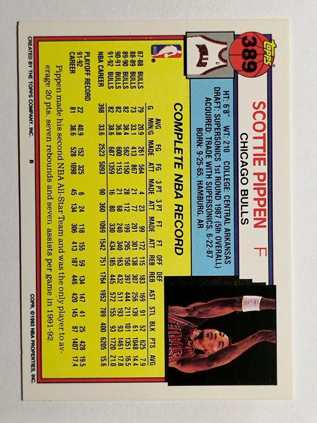 1992-93 Topps #389 Scottie Pippen (NM)
