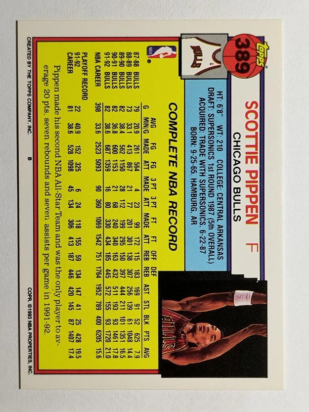 1992-93 Topps #389 Scottie Pippen