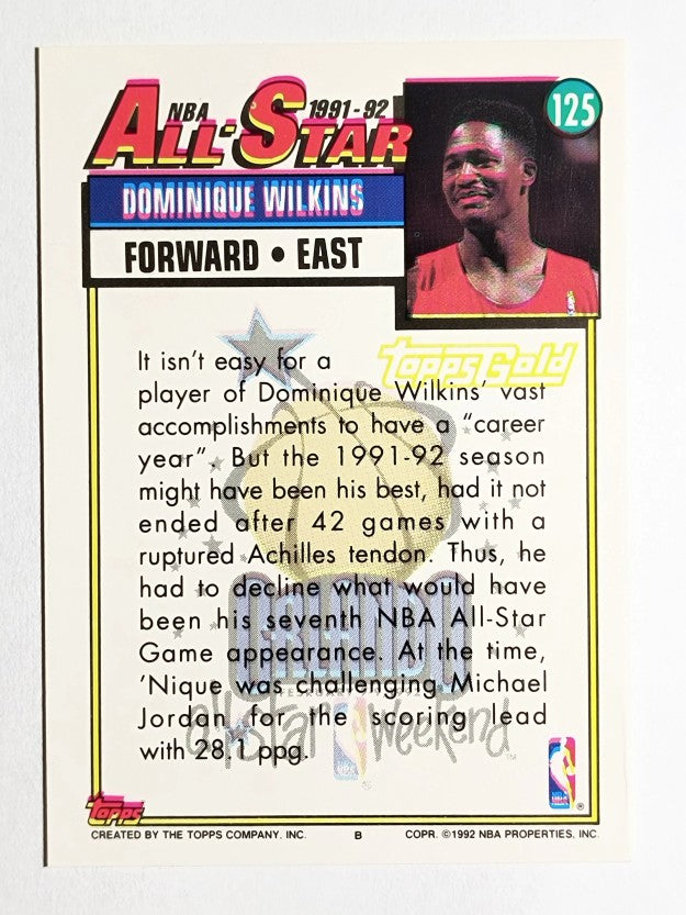 1992-93 Topps Gold #125 Dominique Wilkins AS (NM)