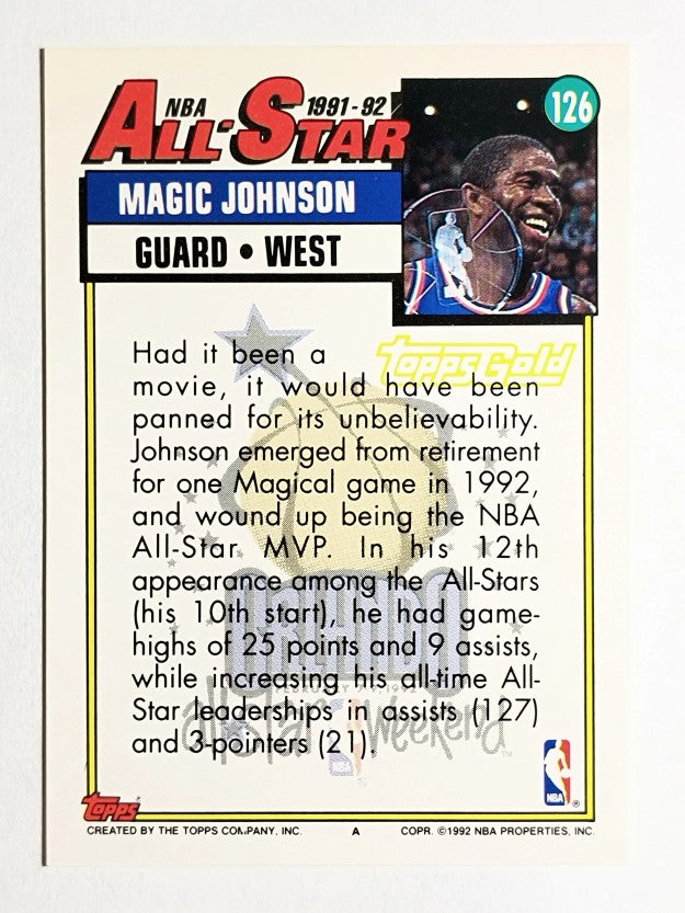 1992-93 Topps Gold #126 Magic Johnson AS