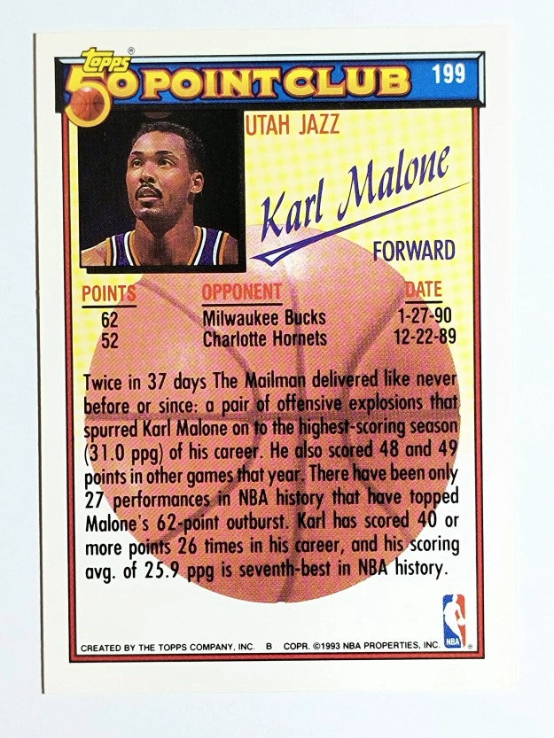 1992-93 Topps Gold #199 Karl Malone 50P (EXMT)