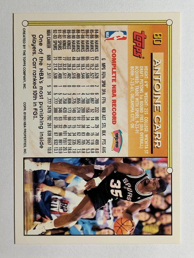1993-94 Topps Gold #80 Antoine Carr