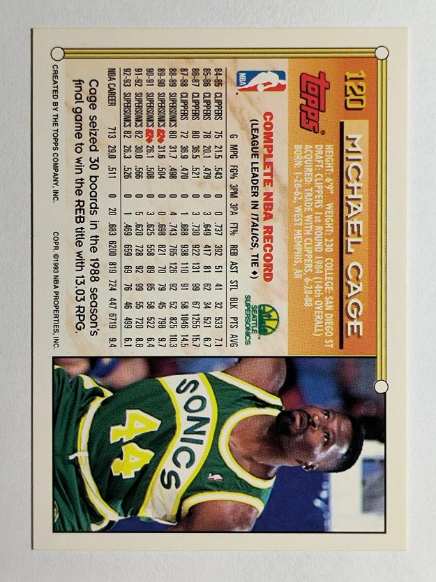 1993-94 Topps Gold #120 Michael Cage