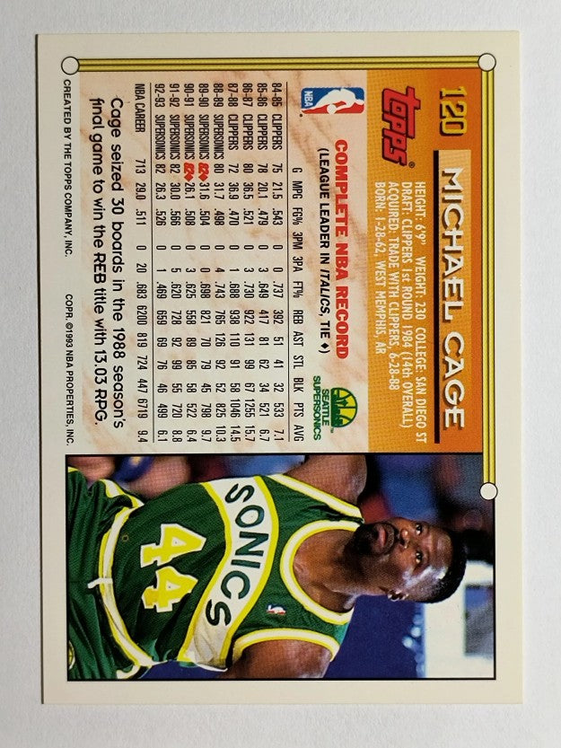 1993-94 Topps Gold #120 Michael Cage