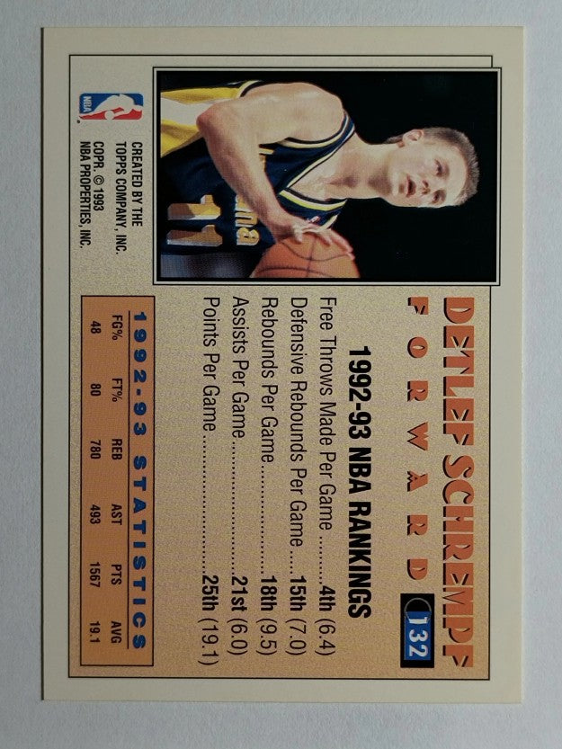 1993-94 Topps Gold #132 Detlef Schrempf AS