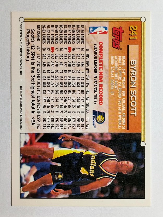 1993-94 Topps Gold #241 Byron Scott