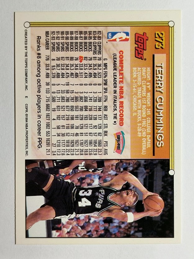 1993-94 Topps Gold #273 Terry Cummings