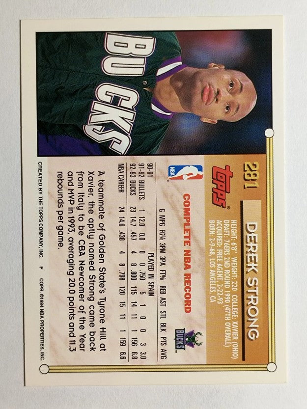 1993-94 Topps Gold #281 Derek Strong