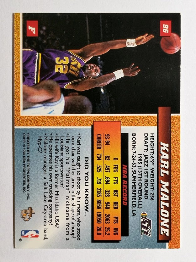 1994-95 Embossed Golden Idols #96 Karl Malone