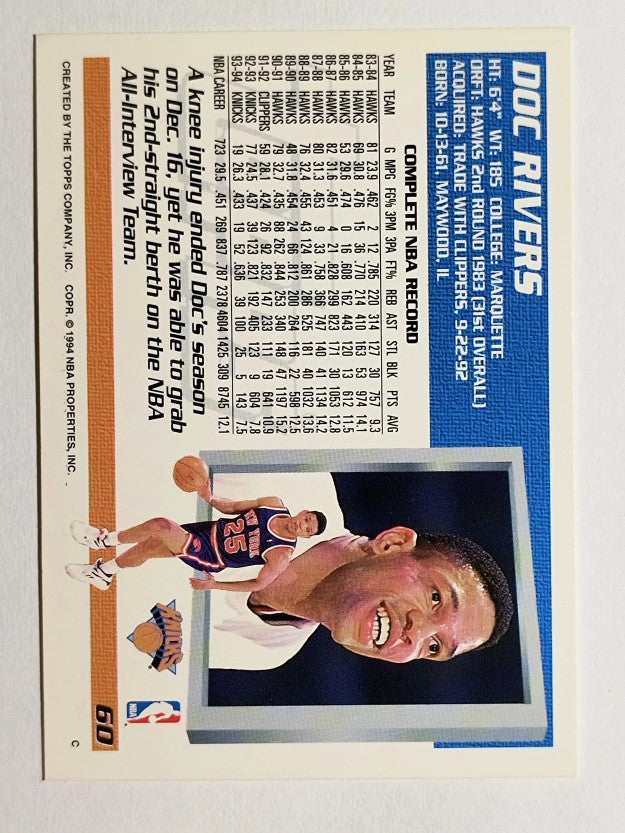1994-95 Topps Spectralight #60 Doc Rivers (EXMT)