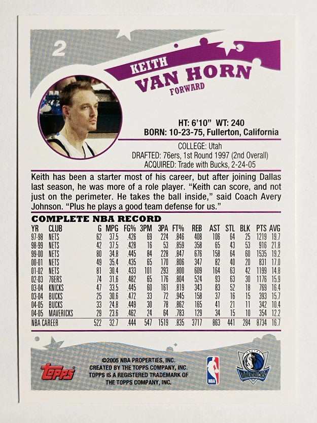 2005-06 Topps #2 Keith Van Horn