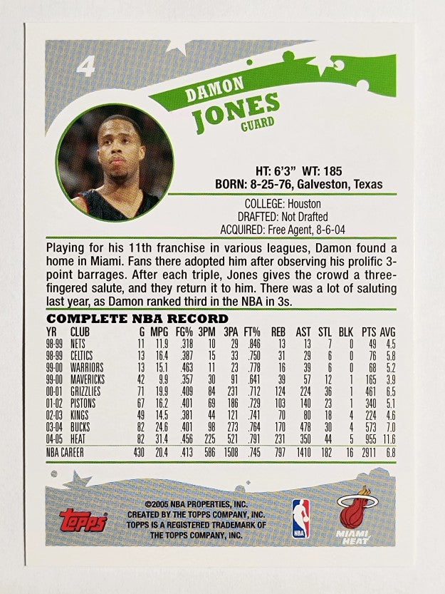 2005-06 Topps #4 Damon Jones