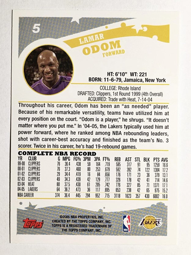 2005-06 Topps #5 Lamar Odom