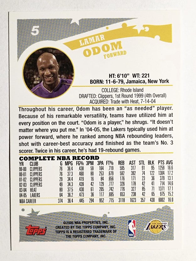 2005-06 Topps #5 Lamar Odom