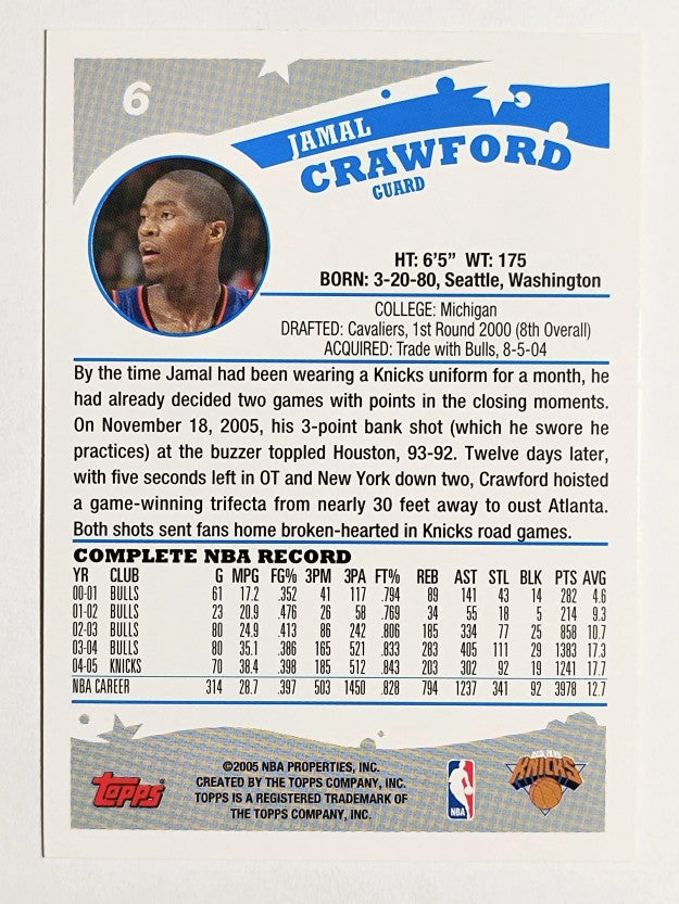 2005-06 Topps #6 Jamal Crawford