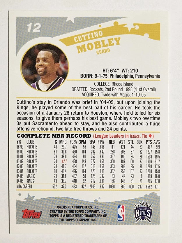 2005-06 Topps #12 Cuttino Mobley