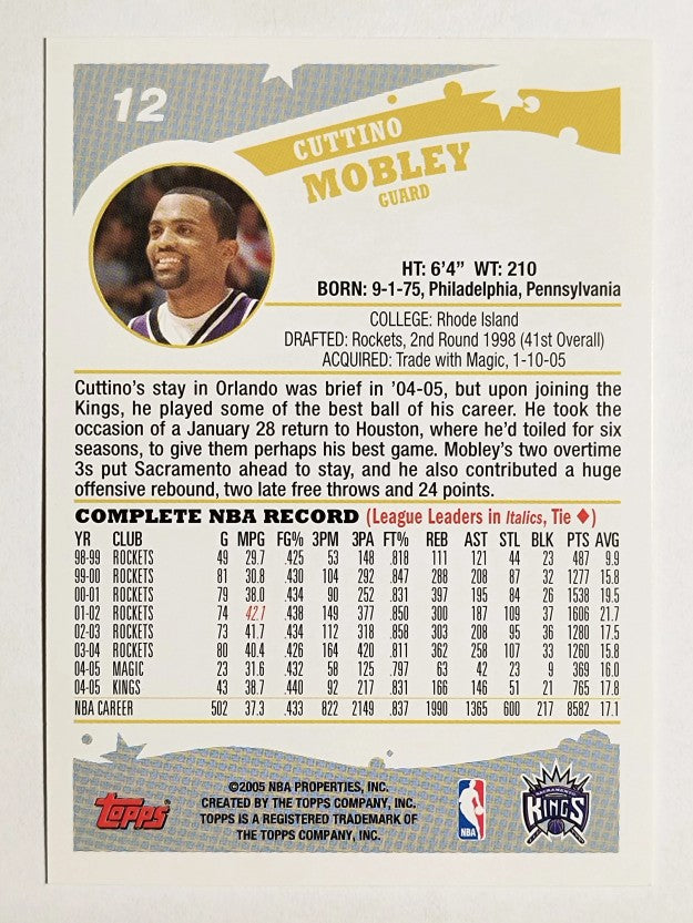 2005-06 Topps #12 Cuttino Mobley