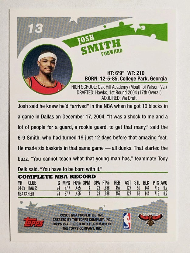 2005-06 Topps #13 Josh Smith