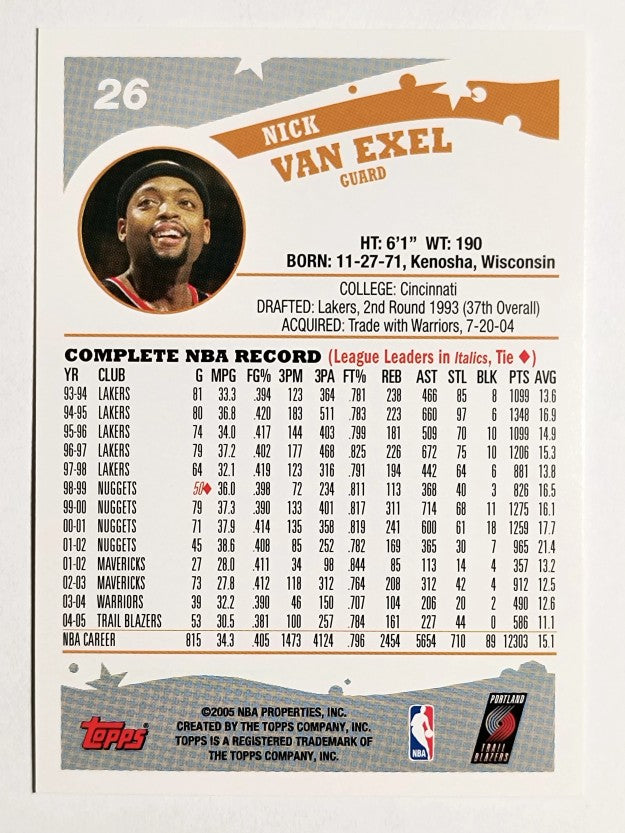 2005-06 Topps #26 Nick Van Exel