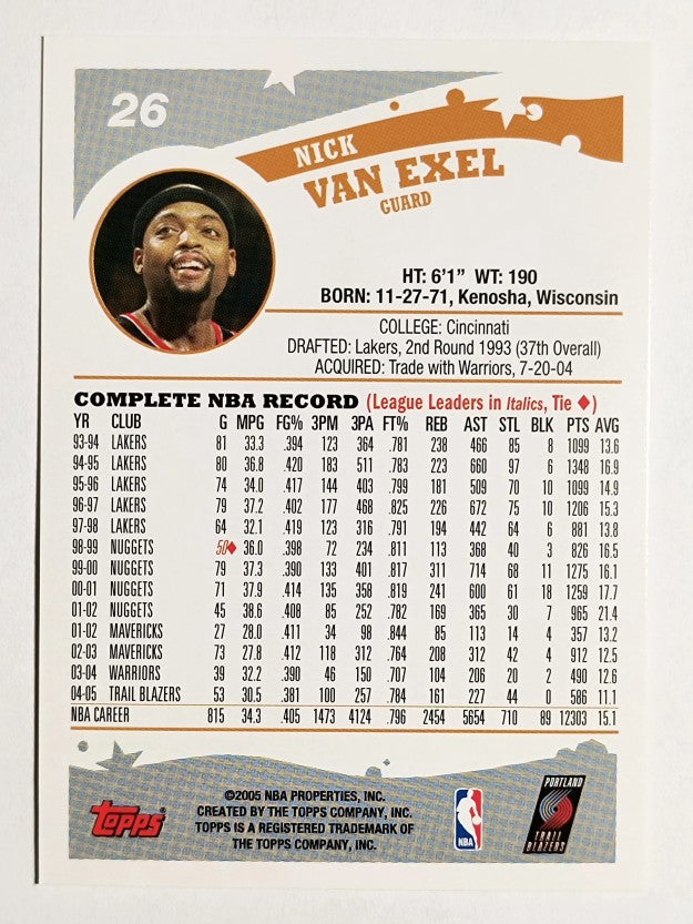2005-06 Topps #26 Nick Van Exel