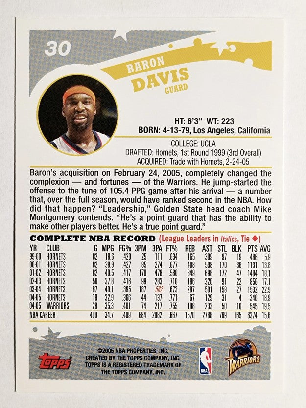 2005-06 Topps #30 Baron Davis
