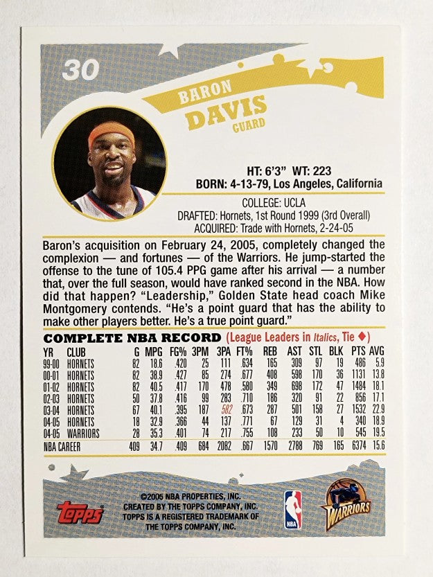 2005-06 Topps #30 Baron Davis
