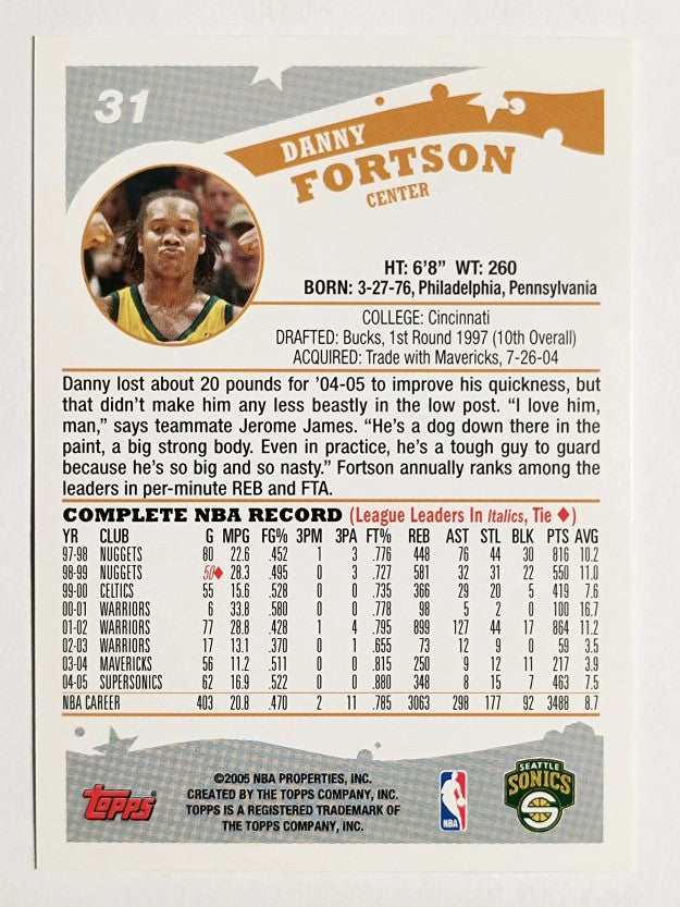 2005-06 Topps #31 Danny Fortson