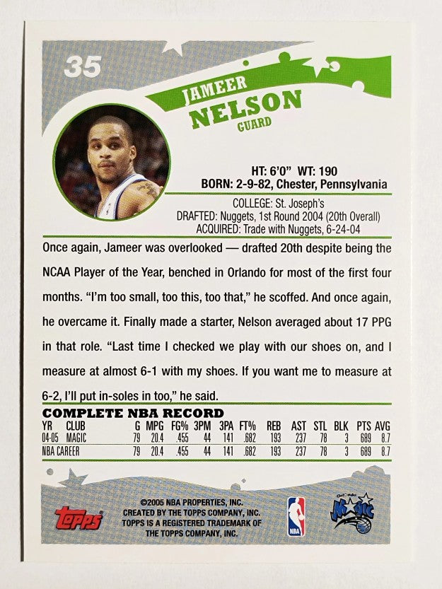 2005-06 Topps #35 Jameer Nelson