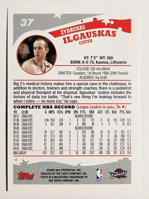 2005-06 Topps #37 Zydrunas Ilgauskas